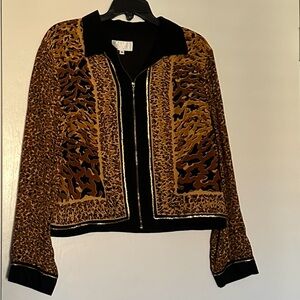 VINTAGE BREEZE BY DOROTHY SCHOELEN LEOPARD CHEETAH PRINT JACKET